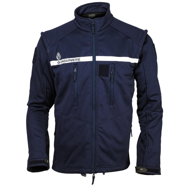 Blouson Softshell Gendarmerie 3 couches Marine manches amovibles - Patrol