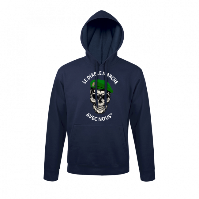 Sweat Marine - Le Diable Marche avec Nous