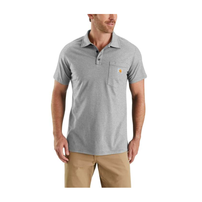 FORCE COTTON DELMONT POCKET POLO 103569 034-HGY-HEATHERSZARY