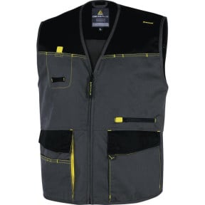 ARBEITSGILET D-MACH POLYESTER BAUMWOLLE GRAU/GELB - DELTA PLUS