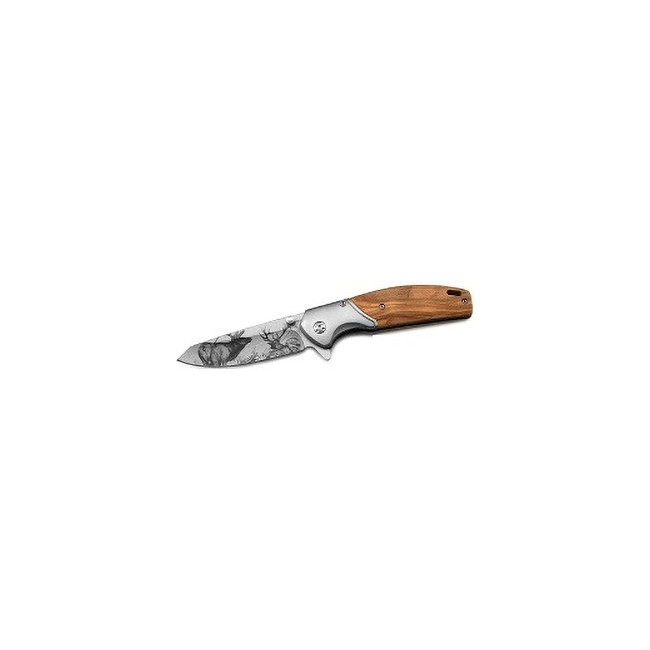 Couteau pliant gravé cerf - Stepland