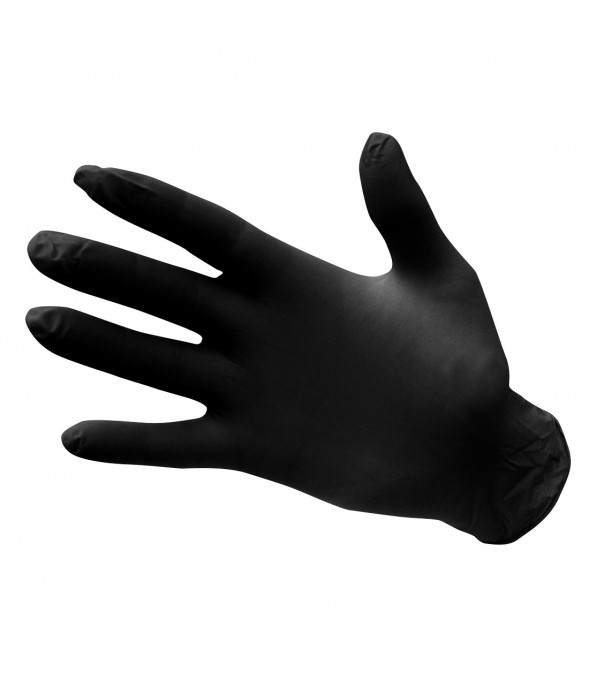 100 gants nitrile A925 non poudrés à usage unique - Noir - Portwest