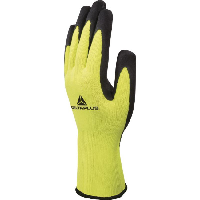 GANT TRICOT POLYESTER AVEC PAUME ENDUITE MOUSSE LATEX Jaune fluo/noir - DELTA PLUS