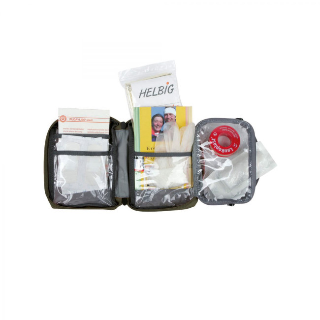 TT FIRST AID BASIC - GEVULDE MEDISCHE KIT - 18X12.5X5.5CM - OLIJF