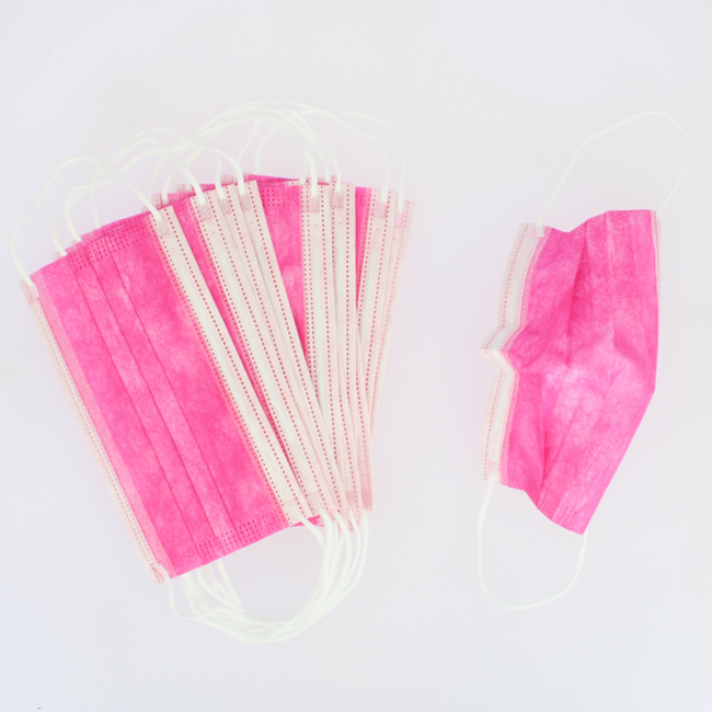 Lot de 50 masques Rose CE EN 14683:2019 + A1:2009 non médical à usage unique Lot de 50 masques Rose CE EN 14683:2019 + A1:2009 non médical à usage unique