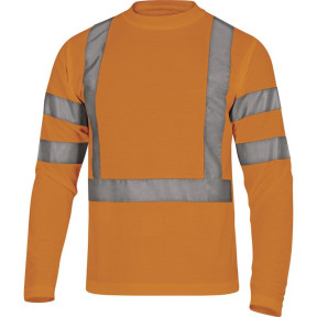 Langärmliges Polyester-T-Shirt mit hoher Sichtbarkeit Orange - Delta Plus