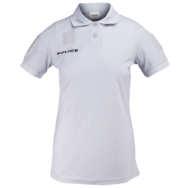 Polo Damskie Police Cooldry z siatki pique Szare (błękitno-lodowe) - Patrol