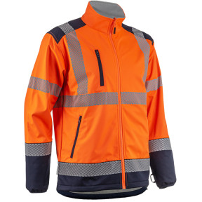Softshell jas HV Kazan oranje en marine - Coverguard