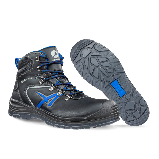 Sicherheitsschuhe Unit Bau mid S3 Schwarz/Blau - Albatros