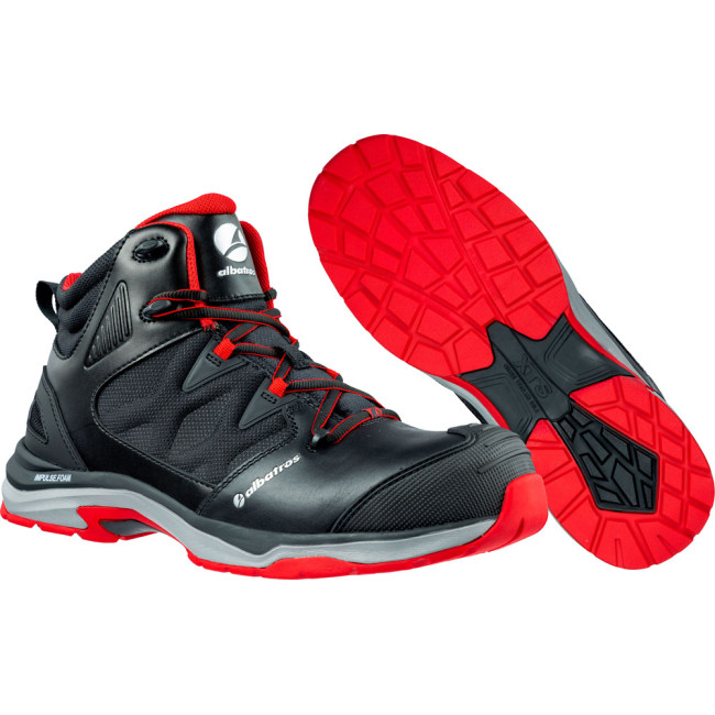 Sicherheitsschuhe Ultratrail Mid S3 Schwarz/Rot - Albatros