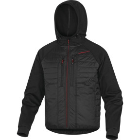 VESTE BI-MATIÈRE POLYAMIDE RIPSTOP MATELASSÉ ENDUIT PU ET POLYESTER 2 COUCHES LAMINEES