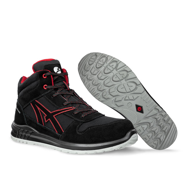Sicherheitsschuhe Clifton Mid S3 Schwarz/Rot - Albatros