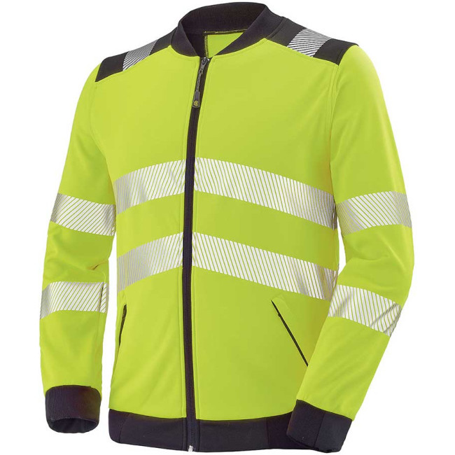 Sweat zippé haute visibilité Vallouise jaune fluo et noir - Lafont