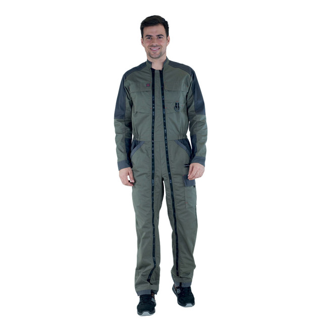 COMBINAISON DOUBLE FERMETURE À GLISSIÈRE WIRE KAKI / CHARCOAL - Lafont