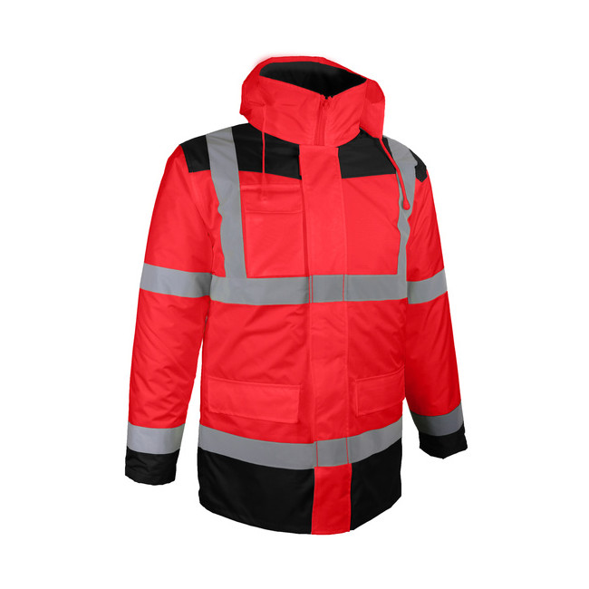 4-in-1 Warnschutz-Parka rot - Singer Safety