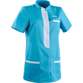 Dames tuniek getailleerde snit Kim blauw en wit - Lafont