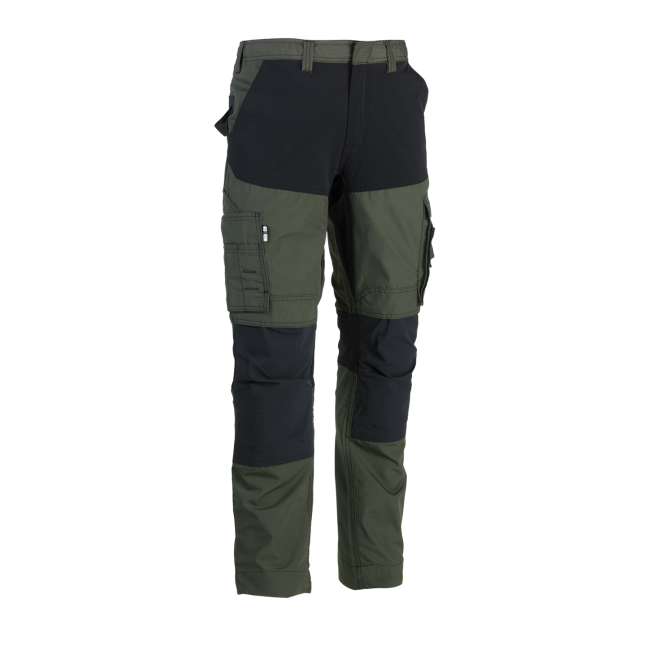 Pantalon de travail multipoches HECTOR Dark Kaki/Noir - Herock