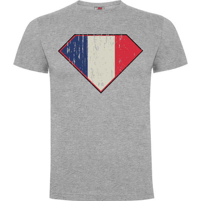 T-Shirt Superfrench Grau meliert - Army Design by Summit Outdoor