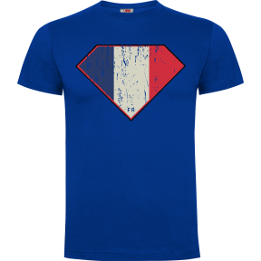 Tee-shirt SUPERFRENCH bleu 100% coton - Army Design by Summit Outdoor