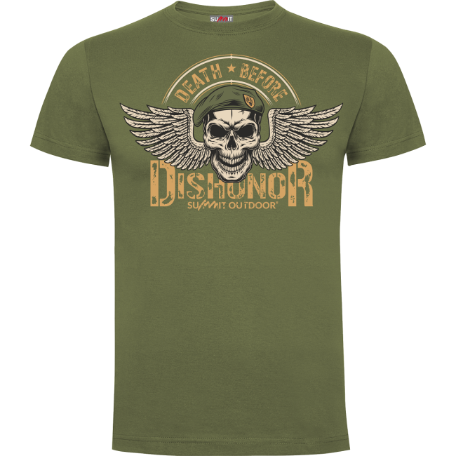 T-shirt 100% katoen DISHONOR groen OD - Army Design by Summit Outdoor