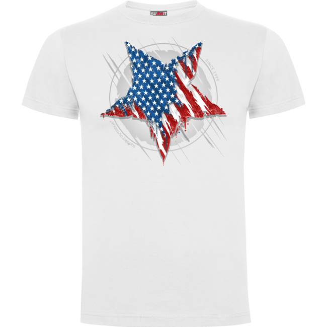 Tee-shirt 100% coton Étoile US blanc - Army Design by Summit Outdoor Tee-shirt 100% coton Étoile US blanc - Army Design by Summit Outdoor
