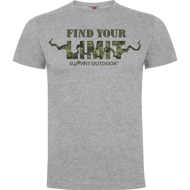T-shirt Find your Limit camo Grijs Gemêleerd - Army Design by Summit Outdoor