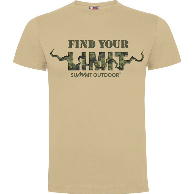 T-shirt 100% katoen FIND YOUR LIMIT Coyote - Army Design by Summit Outdoor
