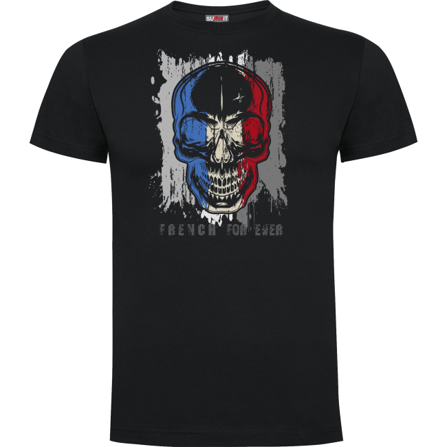 T-shirt 100% katoen FRENCH FOR EVER zwart - Army Design by Summit Outdoor