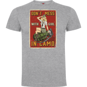Tee-shirt Don't Mess with girl Gris Chiné - Army Design by Summit Outdoor