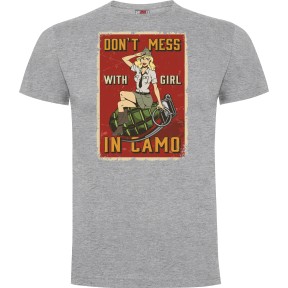 Tee-shirt Don't Mess with girl Gris Chiné - Army Design by Summit Outdoor