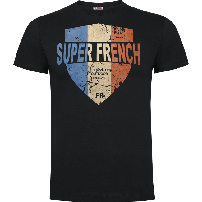 T-Shirt 100% Baumwolle SUPERFRENCH schwarz - Army Design by Summit Outdoor