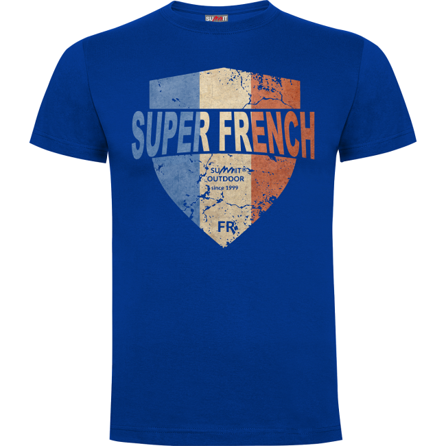 Tee-shirt 100% coton SUPERFRENCH bleu royal - Army Design by Summit Outdoor