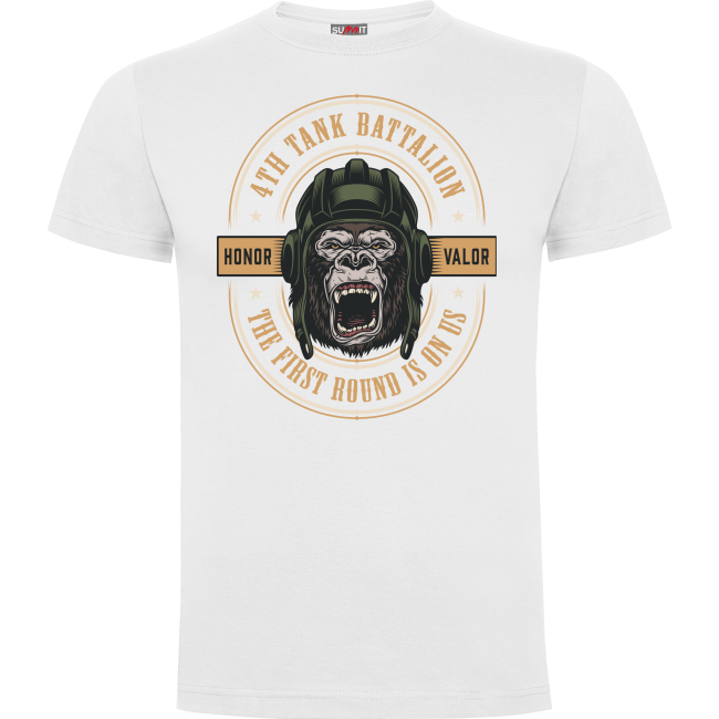 Tee-shirt Blanc Tank Battalion- Army Design by Summit Outdoor