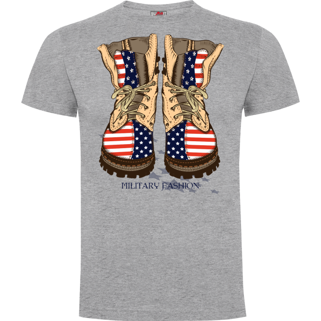 T-Shirt Military Fashion Grau Meliert - Army Design by Summit Outdoor