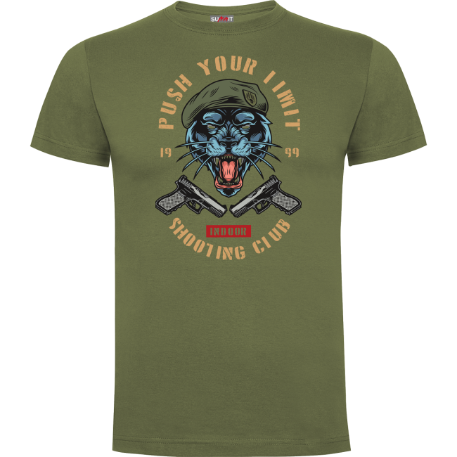 T-Shirt Grün Push your limit tiger - Army Design von Summit Outdoor