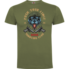 Tee-shirt Vert Push your limit tiger- Army design by Summit Outdoor