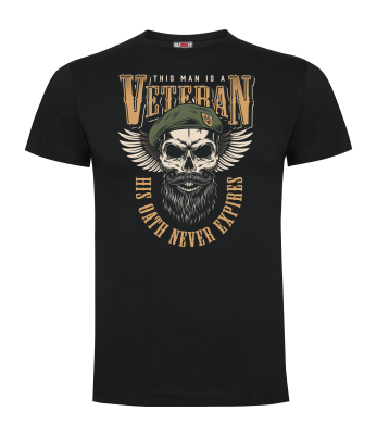 Tee-shirt Noir His oath never expires- Army design by Summit Outdoor