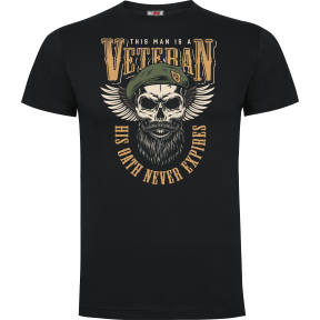 Tee-shirt Noir His oath never expires- Army design by Summit Outdoor