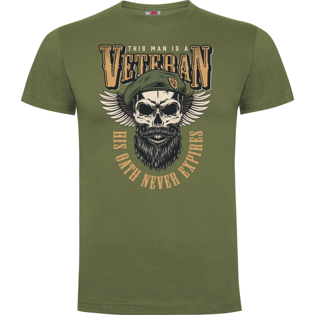 Tee-shirt Vert His oath never expires- Army design by Summit Outdoor