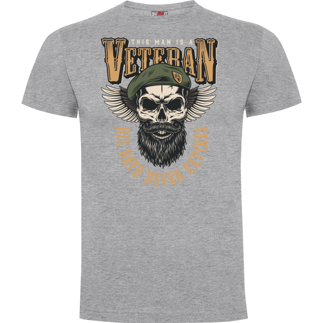 Tee-shirt His oath never expires Gris Chiné - Army Design by Summit Outdoor