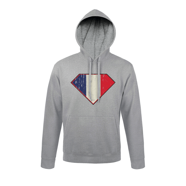 Sweat-shirt Gris chiné Superfrench - Army Design by Summit Outdoor