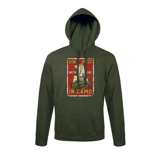Sweat-shirt Vert Don't Mess with girl - Army Design by Summit Outdoor
