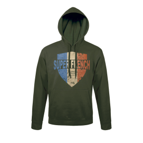 Sweat-shirt Vert Ecusson Superfrench - Army Design by Summit Outdoor