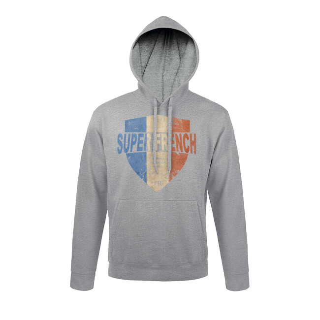 Grau meliertes Sweatshirt mit Superfrench-Abzeichen - Army Design von Summit Outdoor