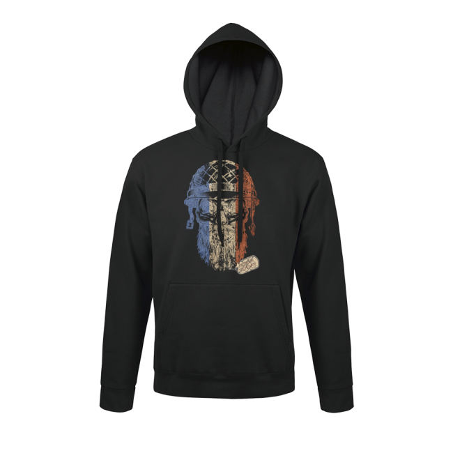 Sweat-shirt Noir Frecnh Veteran - Army Design by Summit Outdoor