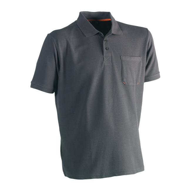 Polo de travail manches courtes Leo Gris - Herock