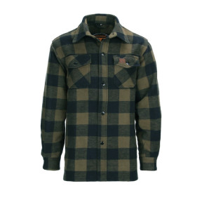 Chemise Flanelle Bûcheron Noir/Olive - Van Os