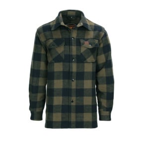 Chemise Flanelle Bûcheron Noir/Olive - Van Os