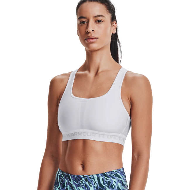 Brassière UA Crossback mid blanc - UNDER ARMOUR