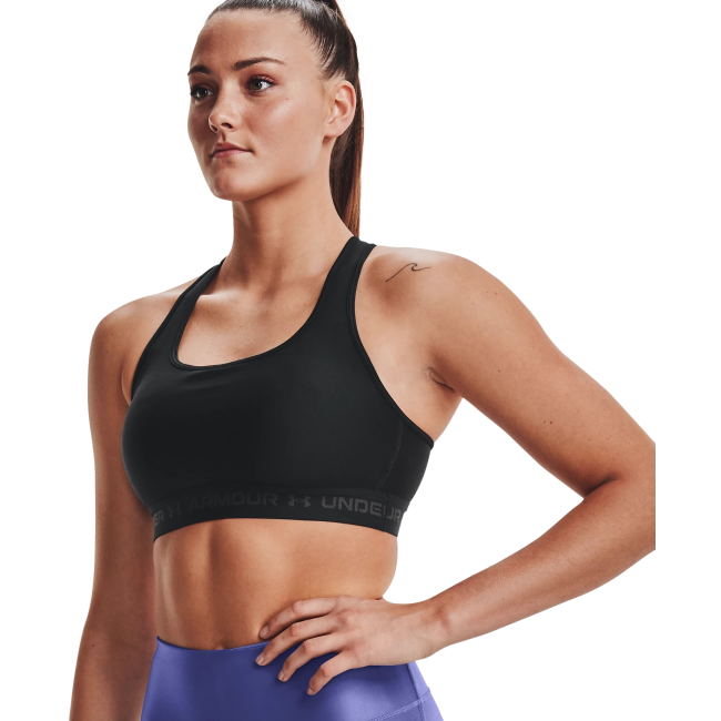 Biustonosz sportowy UA Crossback mid czarny - UNDER ARMOUR